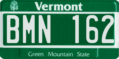 VT license plate BMN162