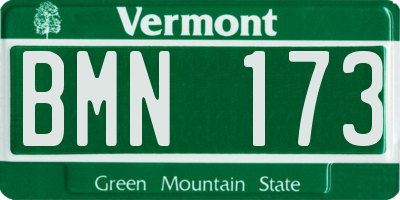 VT license plate BMN173