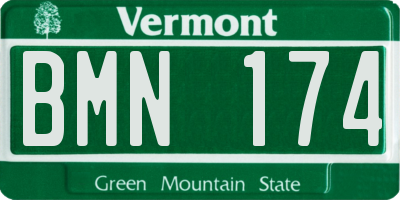 VT license plate BMN174
