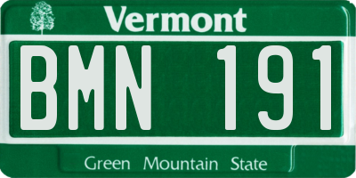 VT license plate BMN191