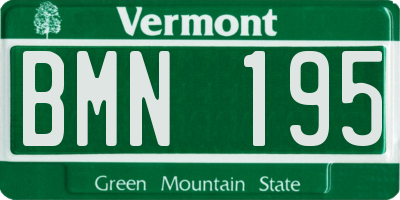 VT license plate BMN195