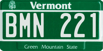 VT license plate BMN221