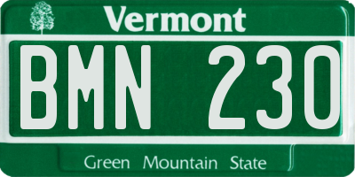VT license plate BMN230