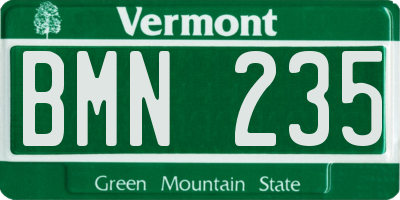 VT license plate BMN235