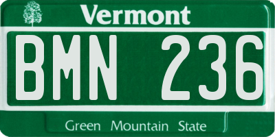 VT license plate BMN236