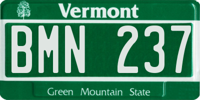 VT license plate BMN237