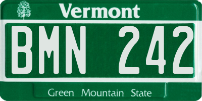 VT license plate BMN242
