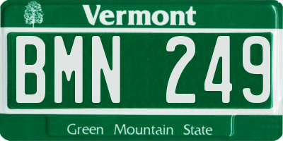 VT license plate BMN249