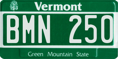 VT license plate BMN250