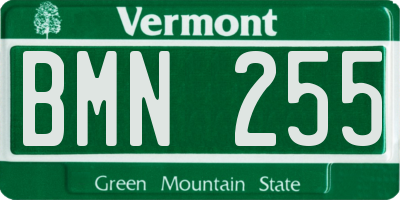 VT license plate BMN255