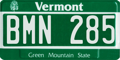 VT license plate BMN285