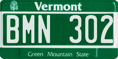 VT license plate BMN302
