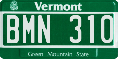 VT license plate BMN310