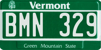VT license plate BMN329