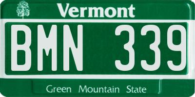VT license plate BMN339