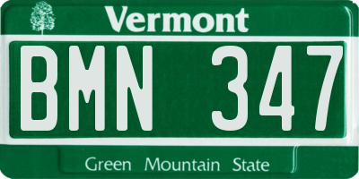 VT license plate BMN347