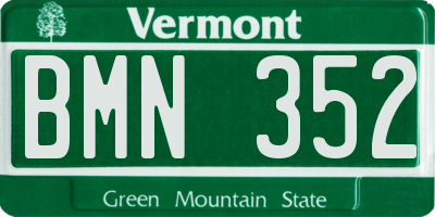 VT license plate BMN352