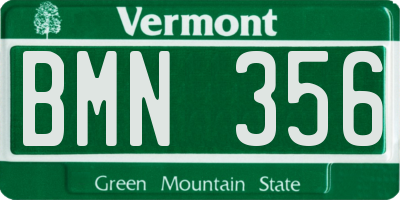 VT license plate BMN356