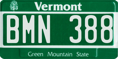 VT license plate BMN388