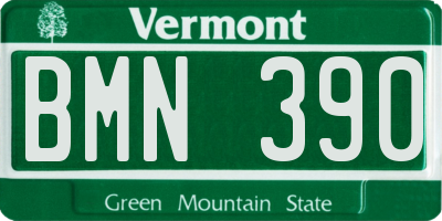 VT license plate BMN390