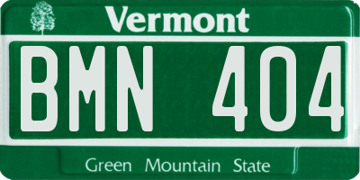 VT license plate BMN404