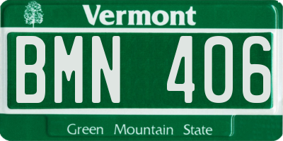 VT license plate BMN406