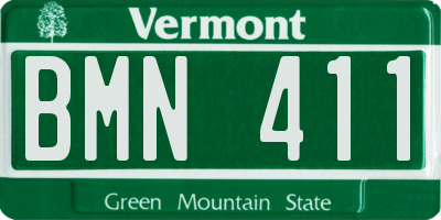 VT license plate BMN411