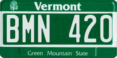 VT license plate BMN420