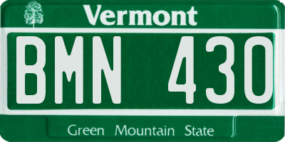 VT license plate BMN430