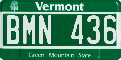 VT license plate BMN436