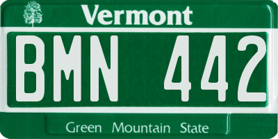 VT license plate BMN442