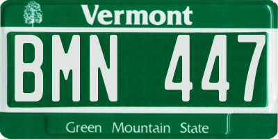 VT license plate BMN447