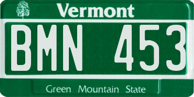 VT license plate BMN453