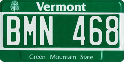 VT license plate BMN468