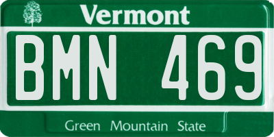 VT license plate BMN469