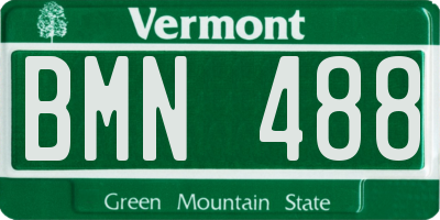 VT license plate BMN488