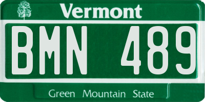 VT license plate BMN489