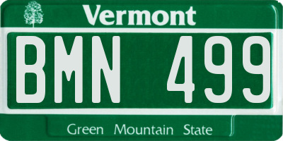VT license plate BMN499