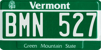VT license plate BMN527