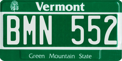 VT license plate BMN552