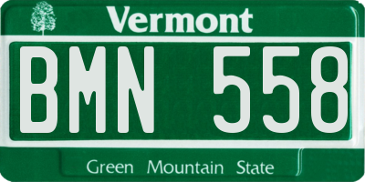 VT license plate BMN558