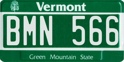 VT license plate BMN566