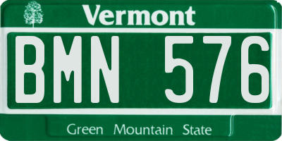 VT license plate BMN576
