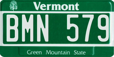 VT license plate BMN579