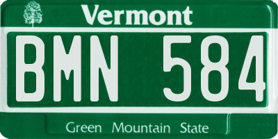 VT license plate BMN584