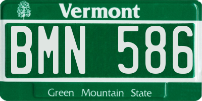VT license plate BMN586