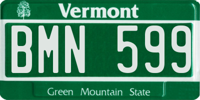 VT license plate BMN599