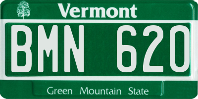 VT license plate BMN620