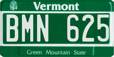 VT license plate BMN625