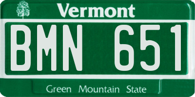 VT license plate BMN651